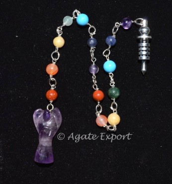 Amethyst With Chakra SunChacher Pendulums