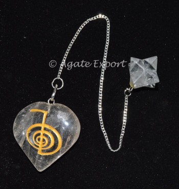 Crystal With Heart Reiki Pendulum