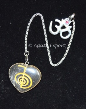 Crystal Quartz With Om Pendulums