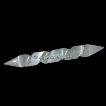 Selenite Spiral Wand