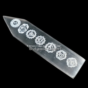 Sanskrit Engraved 7 Chakra Wand