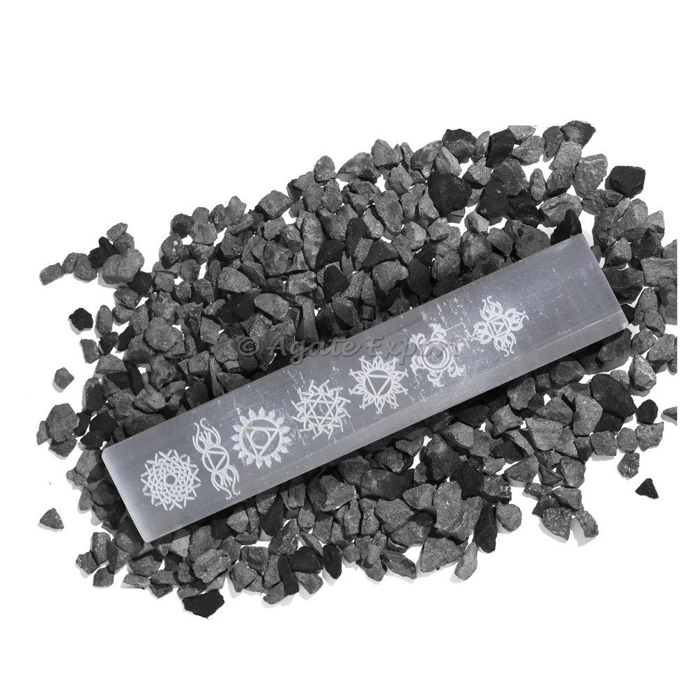 Yantra 7 Chakra Engraved Selenite Wand