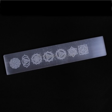 Selenite 7 Chakra flat Massage Wand