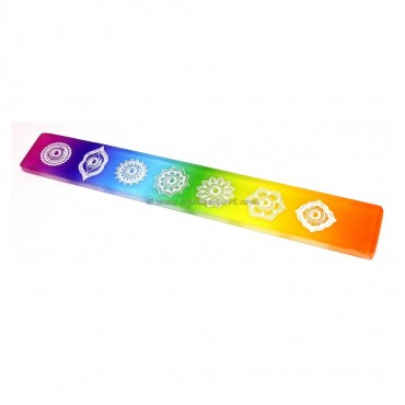 Selenite Engraved Rainbow Wand