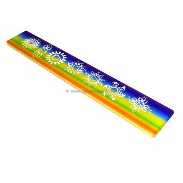 Accent 7 Chakra Symbols Engraved Selenite Wand