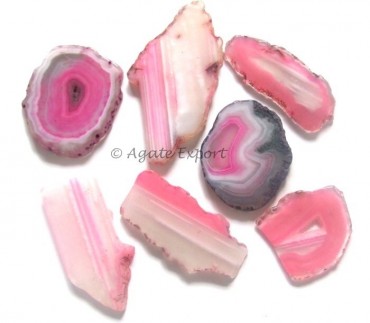 Fetta Di Agata Rosa Naturale – Piccola – Pietra Per Collezionisti E Cristallo Terapeutico – Segno Zodiacale Gemelli – 1 Pezzo Unico