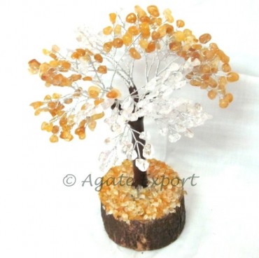 Crystal Quartz - Yellow Agate Tree