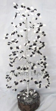 Black Agate - White Agate 500 Pcs Gems Tree