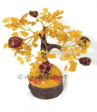Yellow Agate With Ruby Tumbled 160 Chips