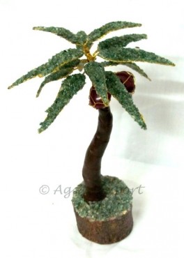 Palm Tree Green jade and ruby