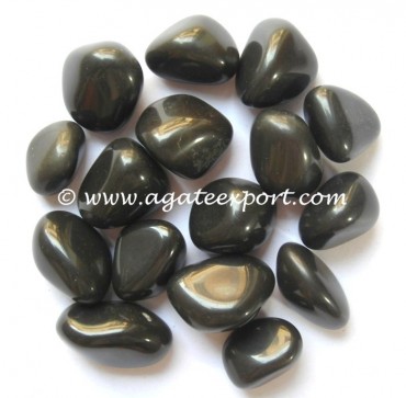 Black Agate Tumbled Stone.