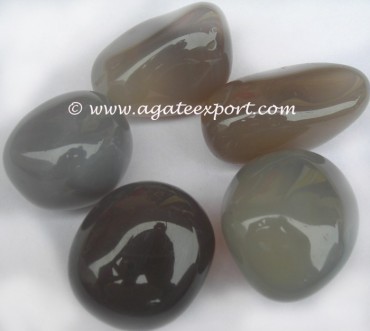 Gray Agate Tumbled Stones.