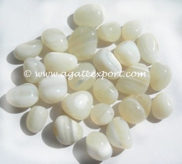 White Banded Agate Tumbled.