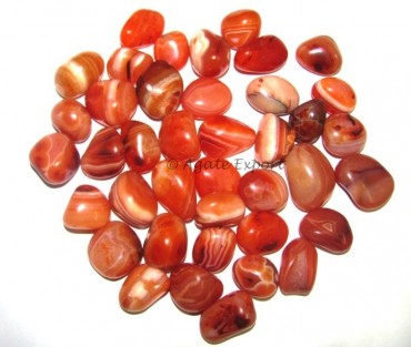 Banded Carnelian Tumbled Stone