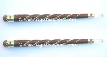 Rosewood Round Sprial Healing Wand.