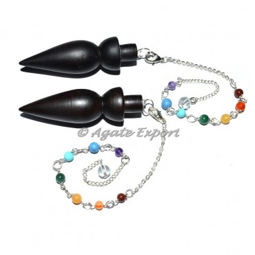 Rose Wood Carved Chara Chain Pendulums