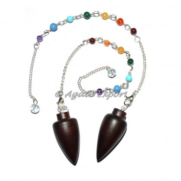 Rose Wood Plane Chakra Chain Pendulums