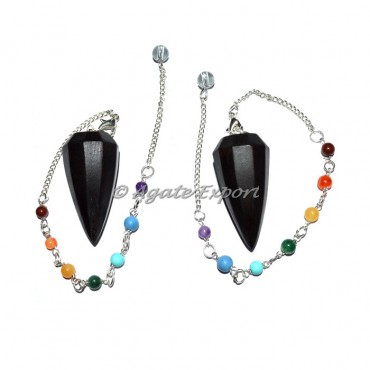 Rose Wood Faceted Chakra Chain Pendulums