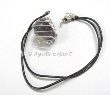 Amethyst Tumbled Wrap Pendants.