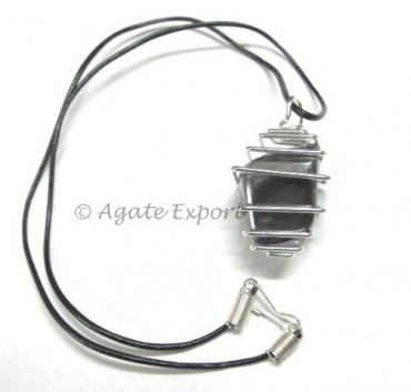 Hematite Tumbled Wrap Pendants.