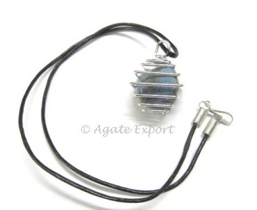 Lapis Lazuli Tumbled Stones Wrap Pendants.