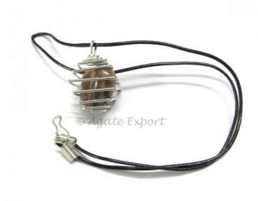 Tiger Eye Tumbled Stone Wrap Pendnats.