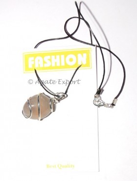 Grey Agate Wrap Pendant