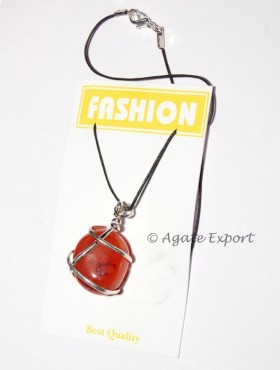 Carnelian Tumbled Wrap Pendant