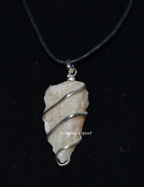 Golden Quartz Rough Wrap Pendant