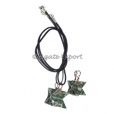 Green Jade Merkaba Wrap Pendants