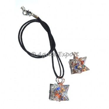 Chakra Stone Merkaba Wrap Pendants