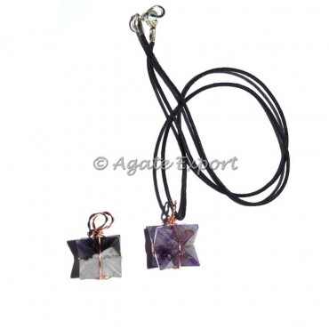 Amethyst Merkaba Wrap Pendants