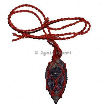 Amethyst Cord Wire Wrapped Pendants