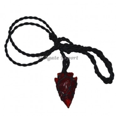 Glass Arrowheads Wrap Pendants