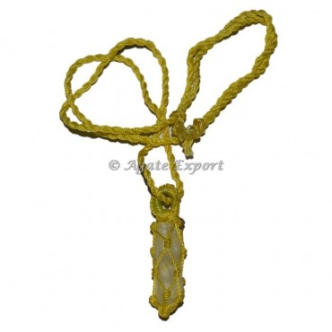 Golden Quartz Pencil Wire Wrap Pendant
