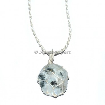 Rainbow Moonstone Wire Wrap Pendant