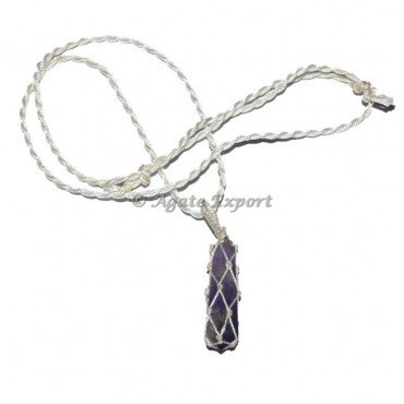 Amethyst Stone Wire Wrap Pendant