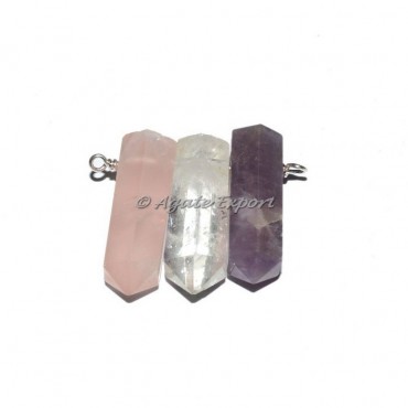 Quartz Joint Pencil Wrapped Pendants