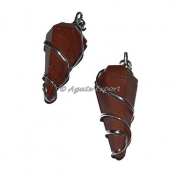 Red Jasper Wire Wrapped Pendants