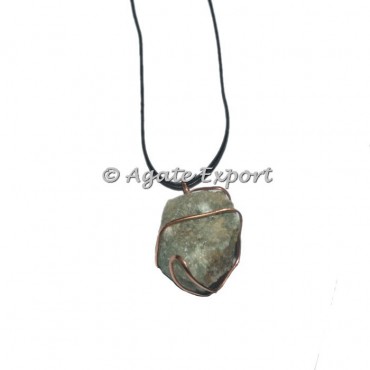 Green Aventurine hammered Copper wire Pendants