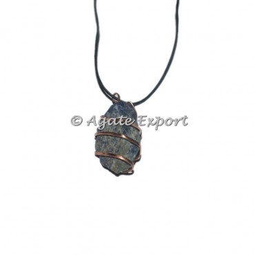 Sodalite Hammered Copper Wire Pendants