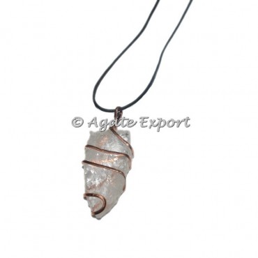Crystal Quartz Pendulums Copper Wire Pendants