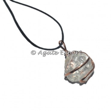 Crystal Quartz Ball Hammered Wrap Pendants