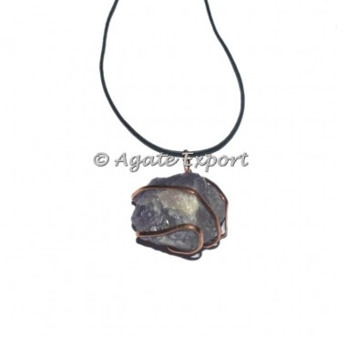 Amethyst Natural Copper Wrap Pendants