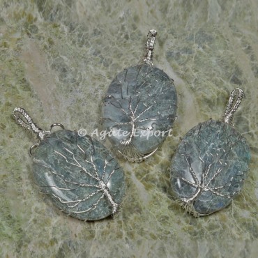 Labradolite Silver Wire Wrapped Pendants