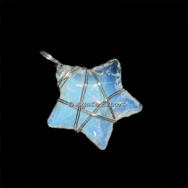 Opalite Star aura wrap Pendants