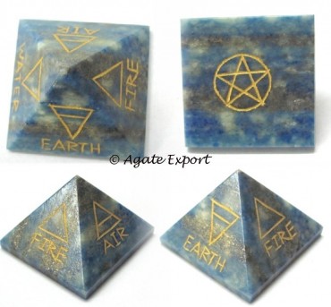 Lapis Pyramids 5 Elements Engraved