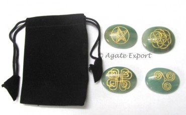 Green Aventruine Celtic Symbols Set