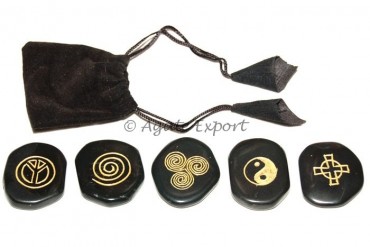 Ying Yang Black Agate Set