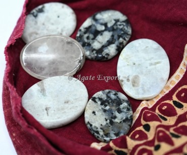 Rainbow Moonstone Worry Stones.